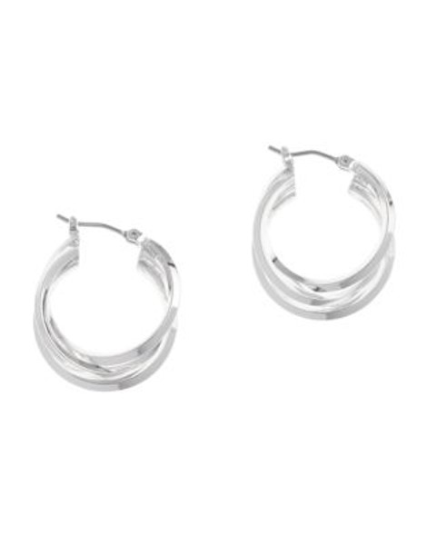 Anne Klein Pierced 3 Ring Hoop Earring - SILVER