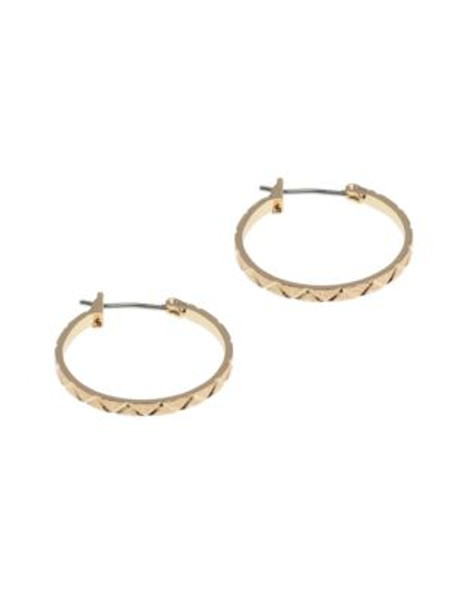 Anne Klein Small Leaf Hoop Earring - GOLD