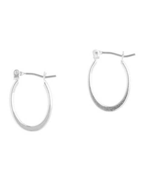 Nine West Pierced Silver Clickit Hoop Earring - SILVER