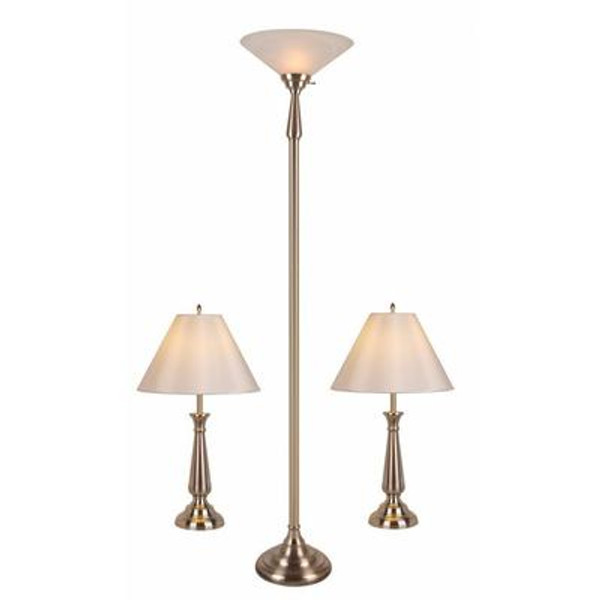3 Piece Table and Floor Lamp Combo Set