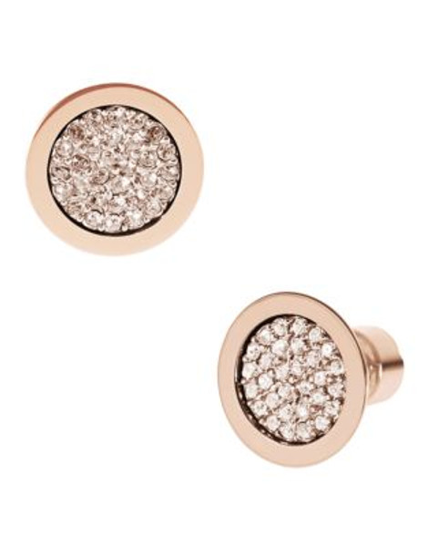 Michael Kors Rose Gold Tone Crystal Stud Earrings - ROSE GOLD
