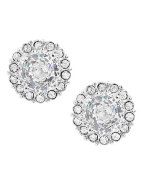 Nadri Framed Cubic Zirconia Stud Earrings - SILVER