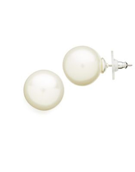 Lauren Ralph Lauren 16mm White Pearl Studs - WHITE