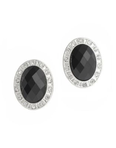 Anne Klein Oval button stud earring - JET