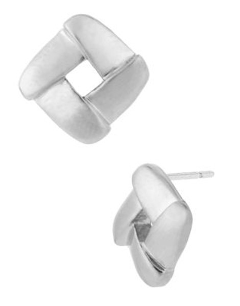 Kenneth Cole New York Small Silver Sculptural Square Stud Earring - SILVER