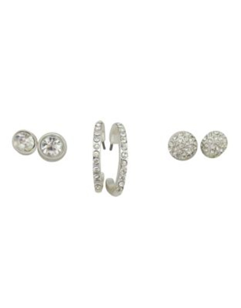 Cezanne Metal Crystal Stud Earring - SILVER