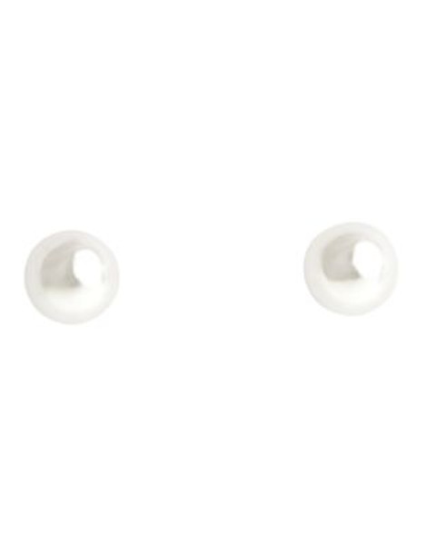 Cezanne Wh 6Mm White Pearl Silver Post - WHITE