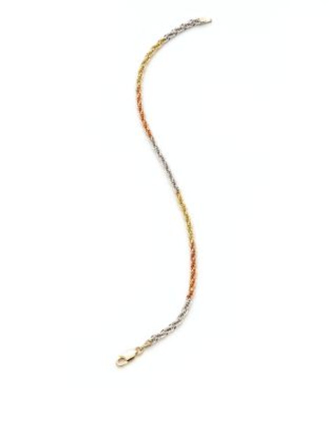 Fine Jewellery 14KT Tri-Colour Gold Link Bracelet - TRI COLOUR GOLD