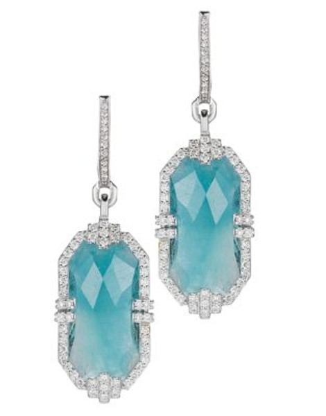 Ivanka Trump Patras Earrings 18kt White Gold - AQUAMARINE