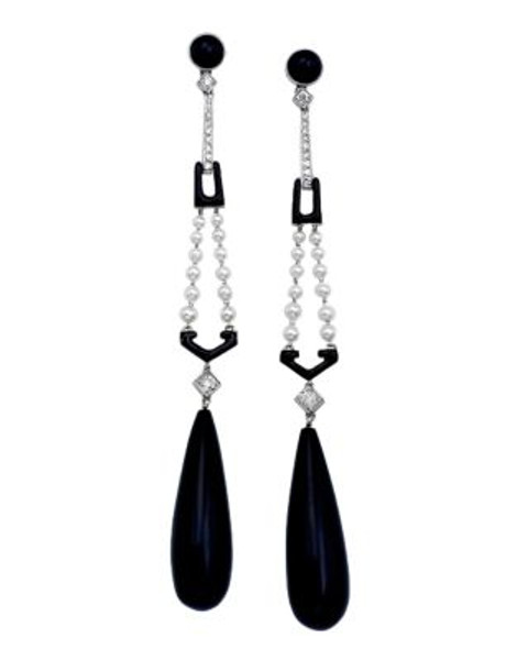 Ivanka Trump Black And White Earrings 18kt White Gold - ONYX