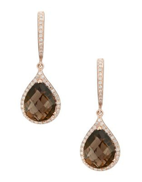 Effy 14K Rose Gold Diamond and Quartz Earrings - DIAMOND/QUARTZ