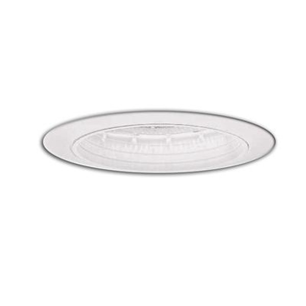 White Step Baffle with Satin White Trim Ring-5 Inch Aperture