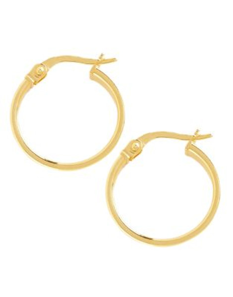 Fine Jewellery 14K Yellow Gold Small Curved Polished Hoop Earrings - YELLOW GOLD