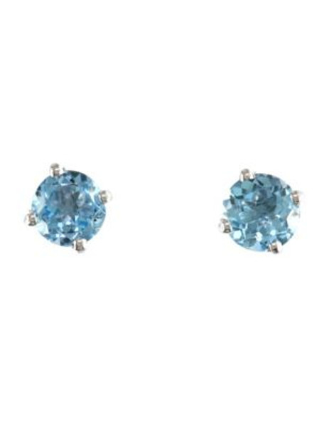 Effy 14K White Gold Blue Topaz Earrings - BLUE TOPAZ