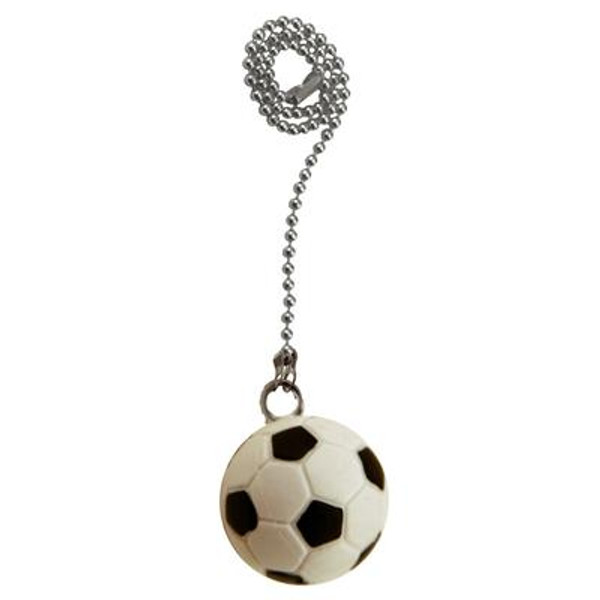 Soccer Ball Pullchain with 12 Inch (30.5 cm) Brushed Nickel beaded Chain