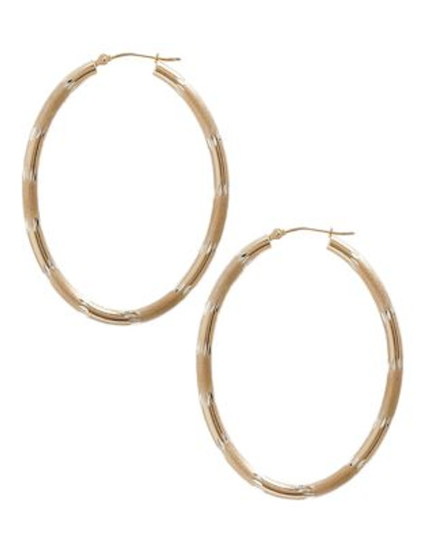Fine Jewellery 14K Yellow Gold And Sterling Silver Oval Hoop Earrings - AURAGENTO (SILVER/GOLD)