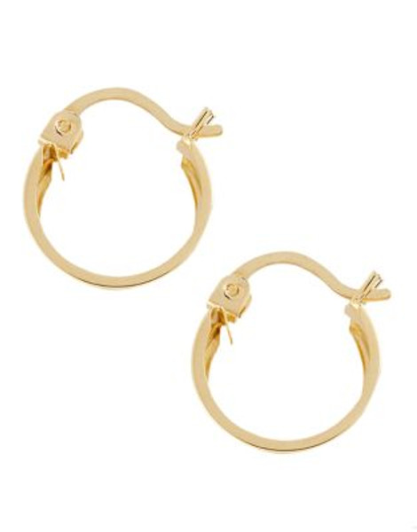 Fine Jewellery 14K Yellow Gold Small Polished Band Hoop Earrings - YELLOW GOLD