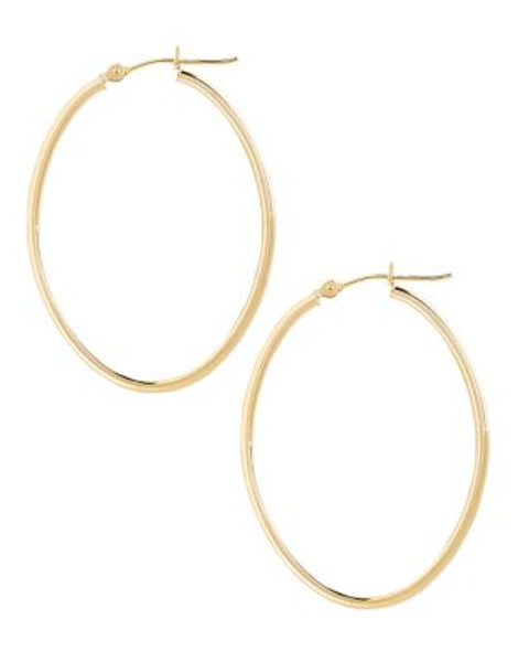 Fine Jewellery 14K Yellow Gold Oval Hoop Earrings - YELLOW GOLD