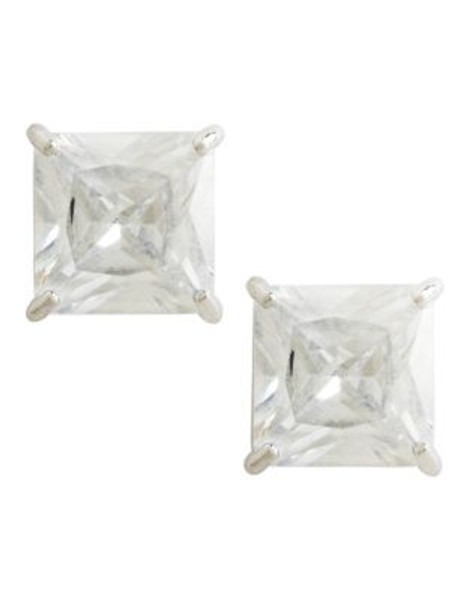 Fine Jewellery 14K White Gold Square Cubic Zirconia Earrings - CUBIC ZIRCONIA