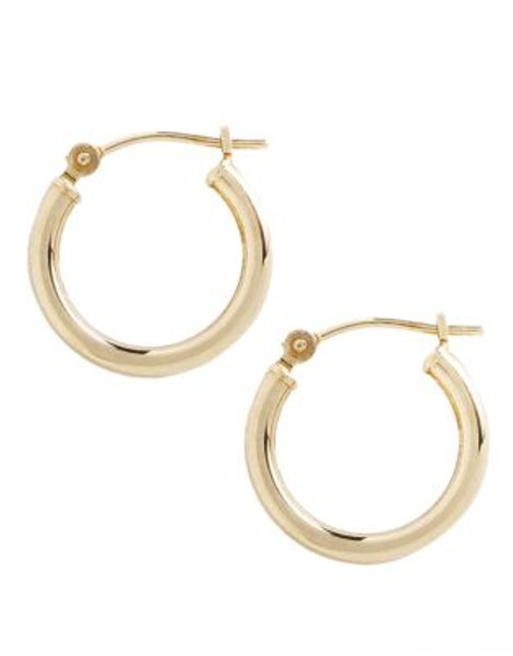 Fine Jewellery 14K Yellow Gold Hollow Tube Hoop Earrings - YELLOW GOLD