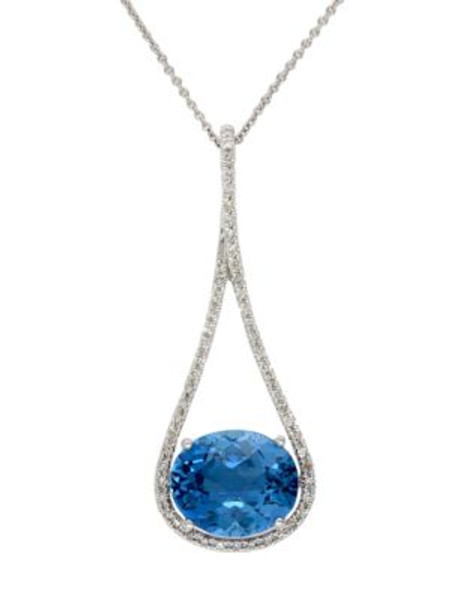 Effy 14K White Gold London Blue Topaz Pendant - TOPAZ