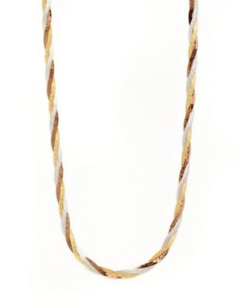 Fine Jewellery 14K Tri Colour Gold Braid Neckchain - TRI COLOUR GOLD