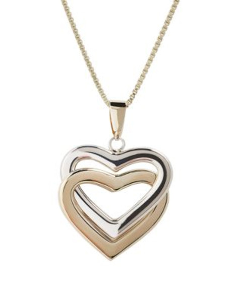 Fine Jewellery 14K Yellow Gold And Sterling Silver Interlocking Heart Pendant - AURAGENTO (SILVER/GOLD)