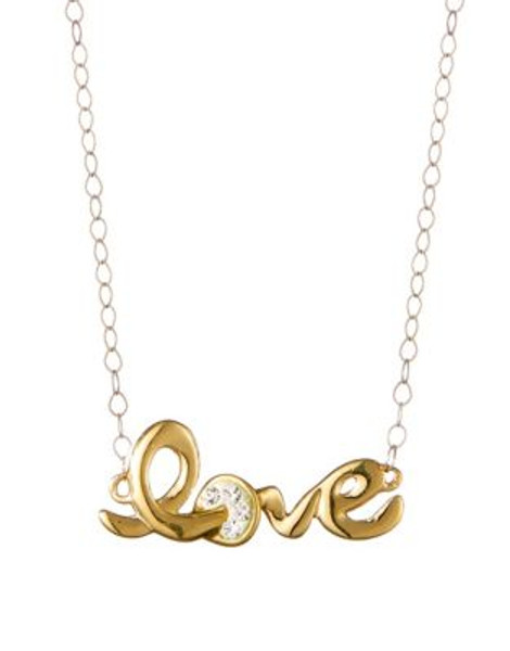 Fine Jewellery Love Script Necklace - YELLOW GOLD