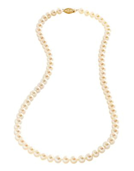 Fine Jewellery 14K Yellow Gold 6mm-6 55mm Freshwater Pearl Necklace - PEARL