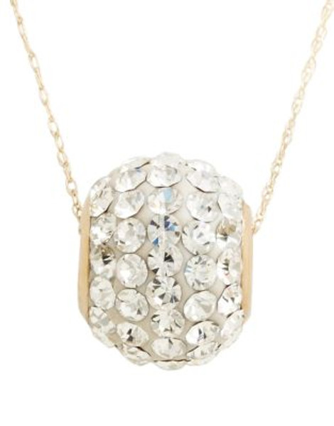 Fine Jewellery 14K Yellow Gold Multi Crystal Stone Slider Necklace - SILVER