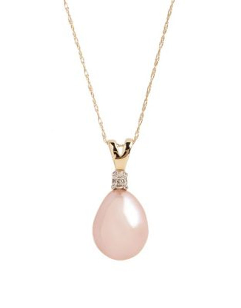 Fine Jewellery 10K Yellow Gold Pearl and Diamond Pendant - PEARL