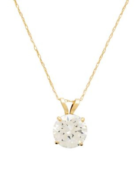 Fine Jewellery 14K Yellow Gold Cubic Zirconia Pendant - CUBIC ZIRCONIA