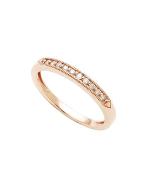 Fine Jewellery 10K Pink Gold 0.10ct Diamond Ring - ROSE GOLD - 7