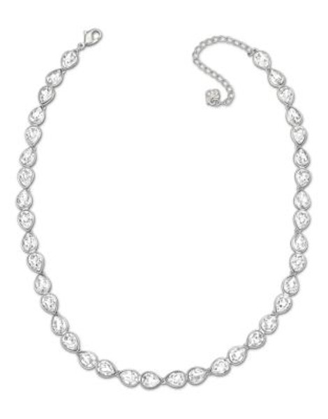 Swarovski Silver Tone Swarovski Crystal Collar Necklace - SILVER