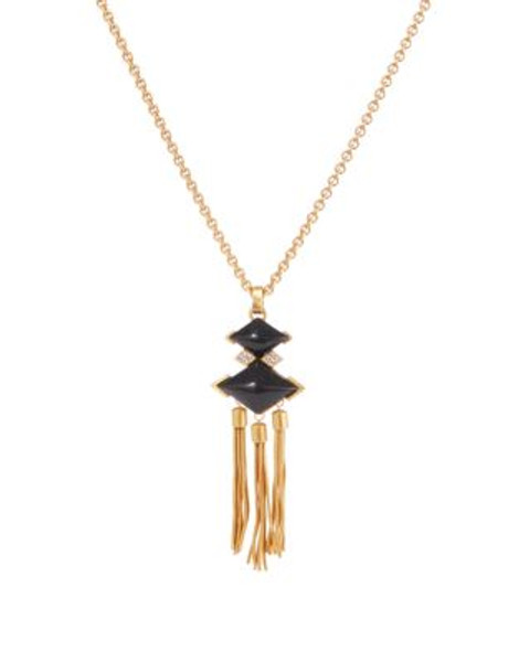 Gerard Yosca Diamond Stone Fringe Pendant - GOLD