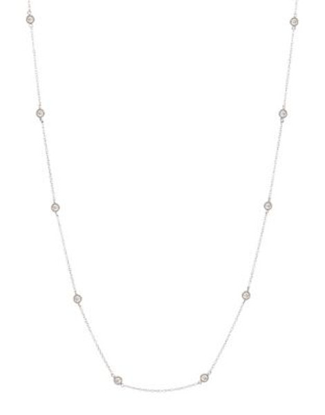 Expression Bezeled Cubic Zirconia Station Necklace - SILVER