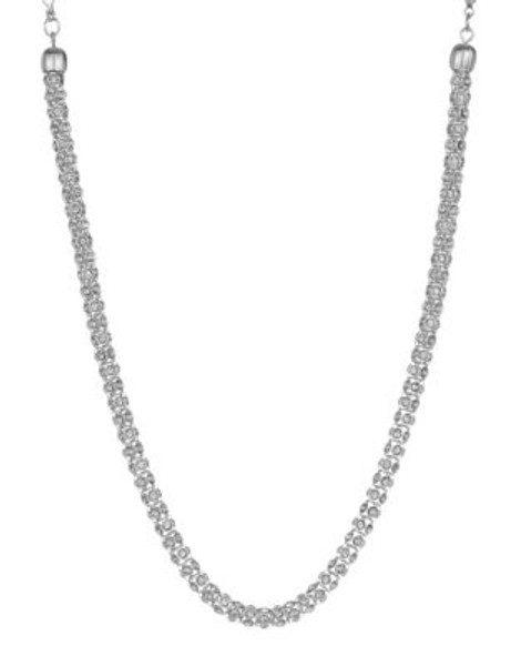 Anne Klein Stone 16In Tube Pave Necklace - S SILVER