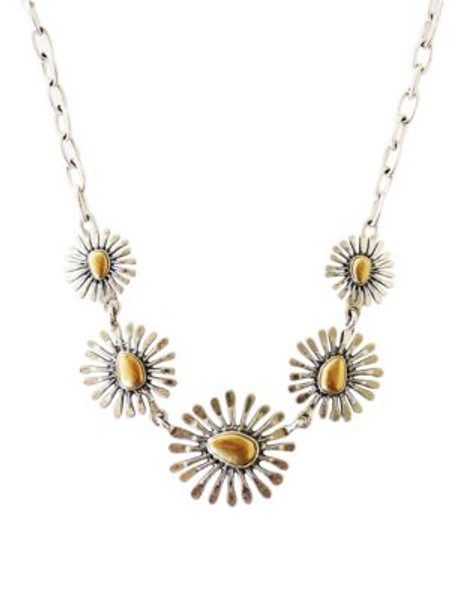Lucky Brand silver/gold-tone floral collar necklace - GOLD