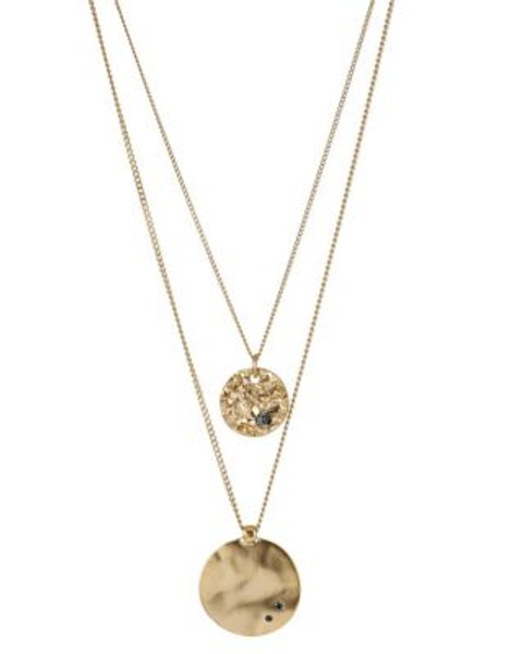 Kenneth Cole New York Gold Disc 2 Row Necklace - GOLD