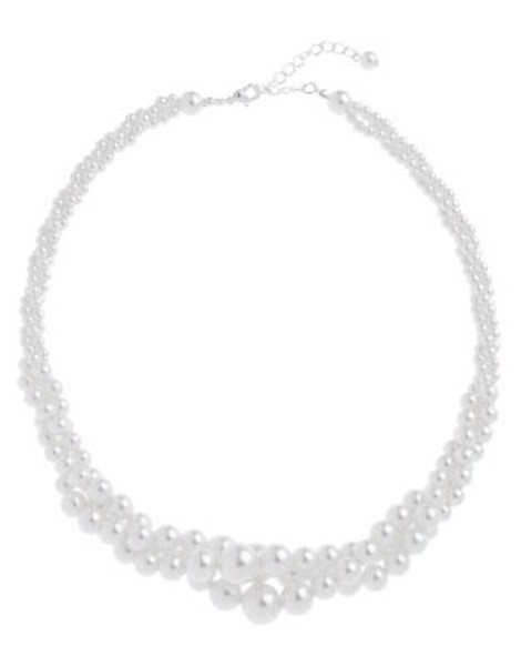 Cezanne 3 Row Pearl Twist Necklace - IVORY