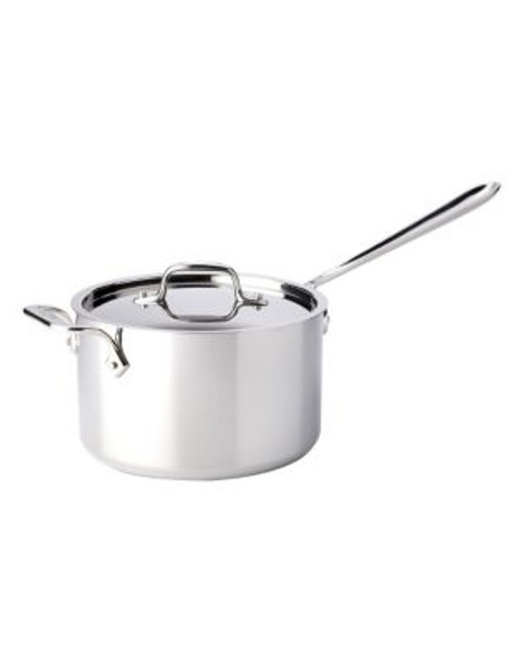 All-Clad 4 quart Stainless Steel Sauce Pan with Lid - SILVER