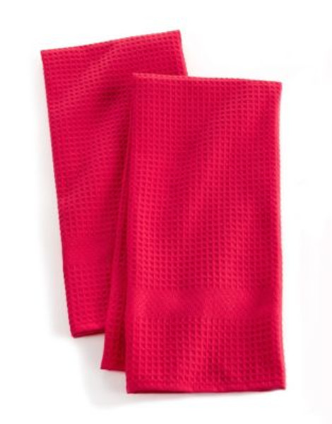 Distinctly Home 2PK Solid Waffle Kitchen Towel - RED