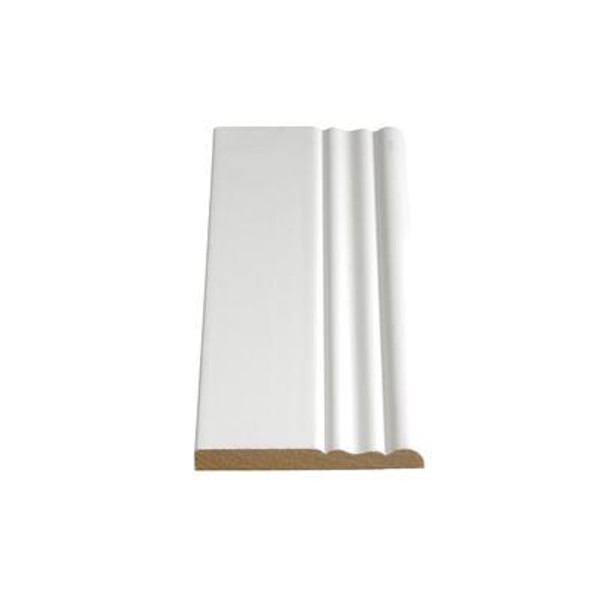 Painted Fibreboard Decosmart Colonial Base 3/8 In. x 3-1/8 In. x 8 Ft.