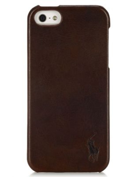 Polo Ralph Lauren Burnished Leather iPhone 5 Hard Case - BROWN