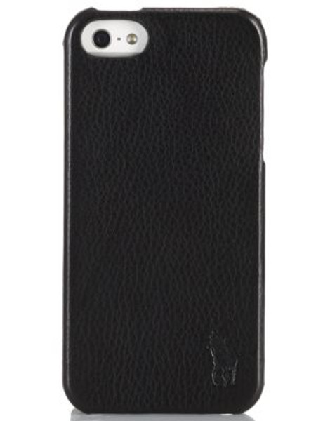 Polo Ralph Lauren Pebbled Leather Hard Phone Case - BLACK