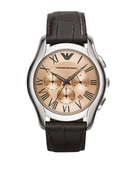 Emporio Armani Unisex Leather Watch - BROWN