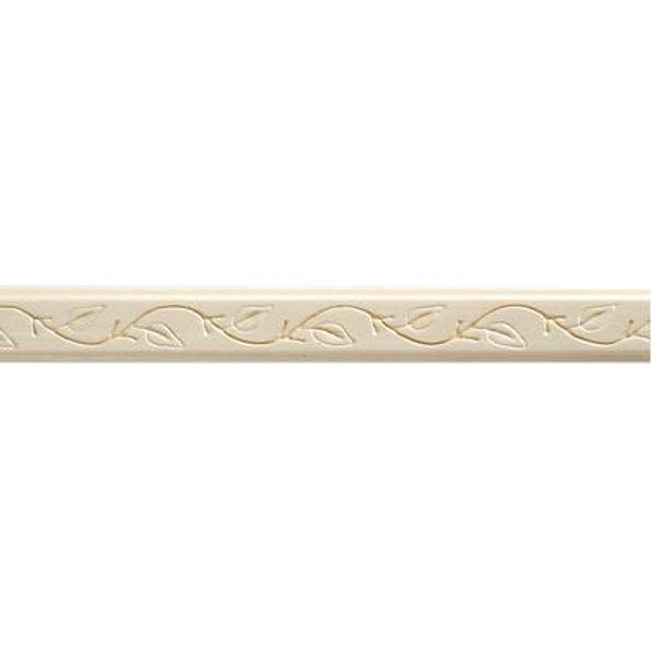 White Hardwood Embossed Ivy Trim Moulding 3/8 x 7/8 - Sold Per 8 Foot Piece