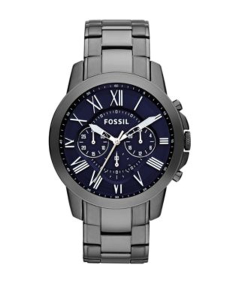 Fossil Grant Chronograph Stainless Steel Watch - Smoke - GREY