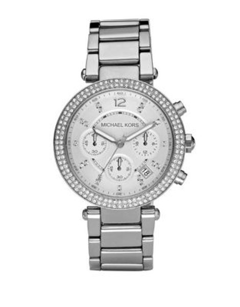 Michael Kors Silver Parker With Glitz Watch - SILVER