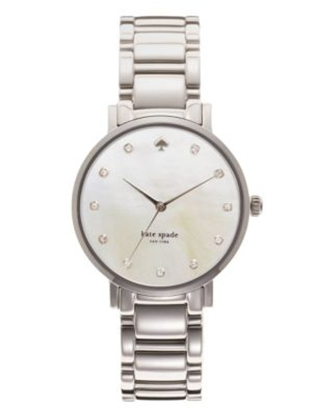 Kate Spade New York Stainless Steel With Crystal Marker Gramercy Watch - SILVER